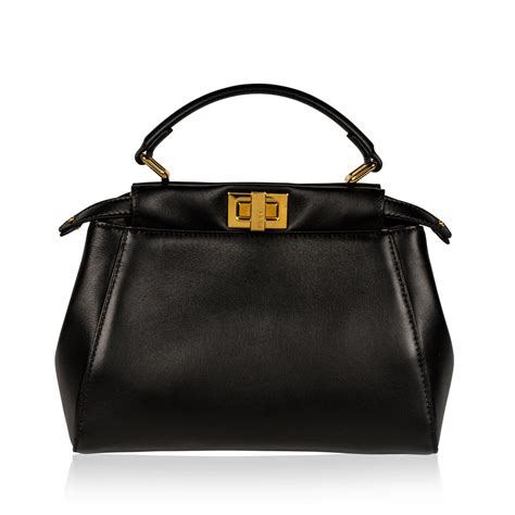 fendi mini peekaboo with feet lambskin|FENDI Nappa Studded Mini Peekaboo Iconic Satchel Black .